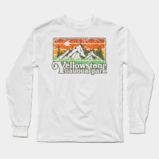 Vintage Yellowstone National Park Retro 80's Graphic Long Sleeve T-Shirt